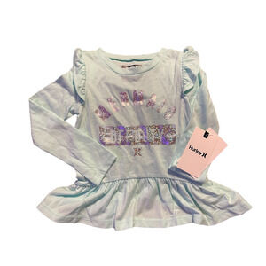 Hurley Girl's Long Sleeve Mermaid Top (Toddler Size 3T) 'Mermaid Off Duty' NWT